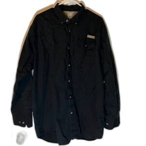 Columbia Men's Performance Hunting Gear Gorpcore Blue Button Dn Lng Slve Shirt L